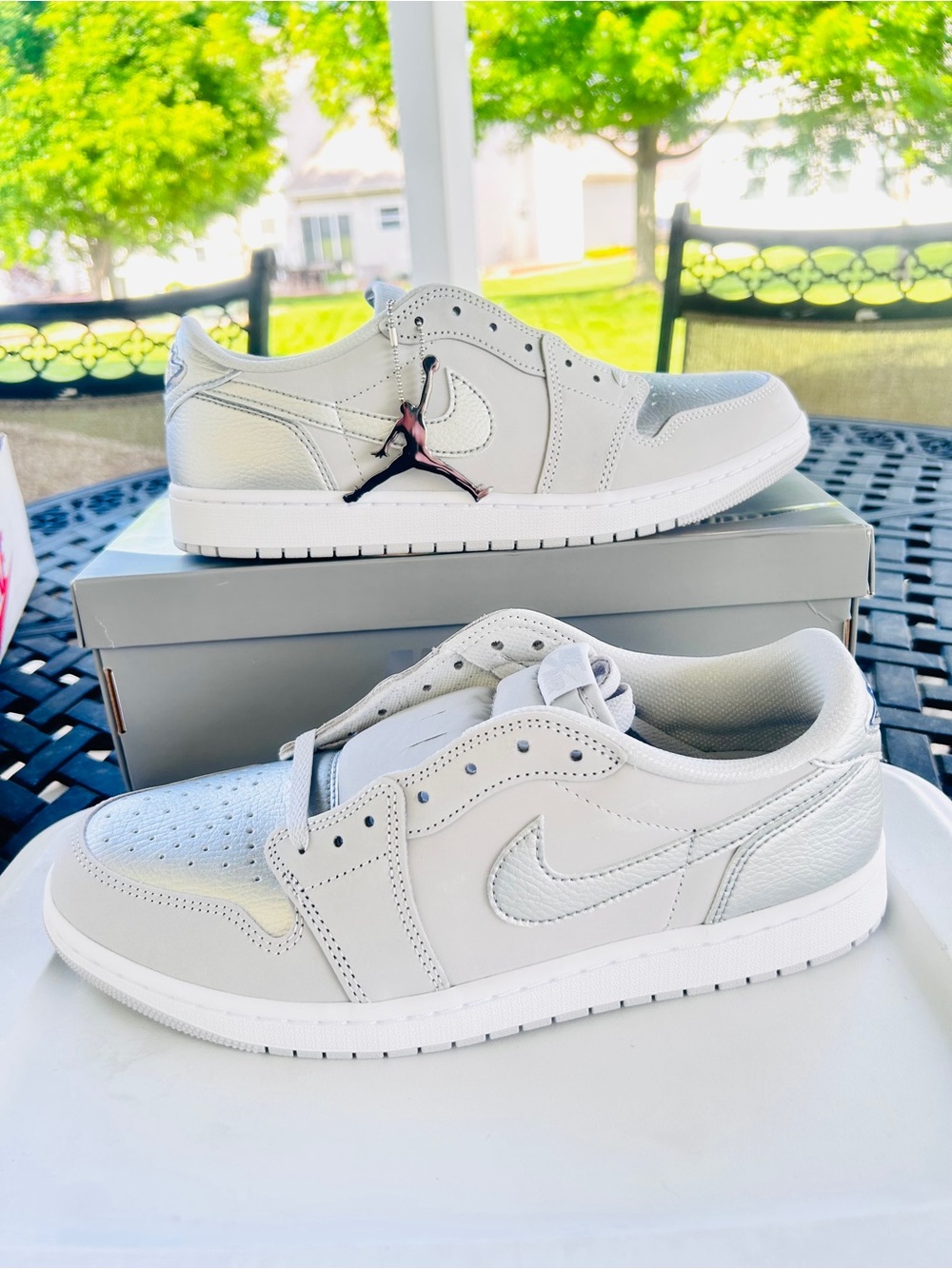 Nike Air Jordan 1 Low White and Light Gray